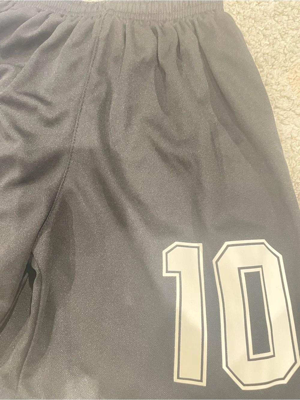 Kids Blue and White Striped Soccer Jersey & Black Shorts Set - Number 10